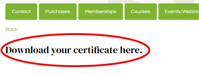 Where to click to download generated certificate