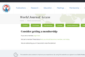 World Journal No Access message screen shot.