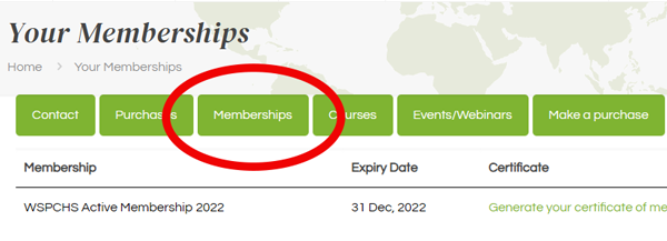 Where to click to access your membership history.